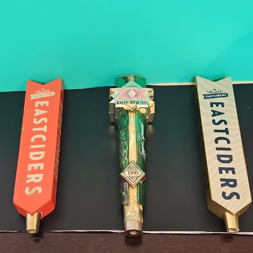Lot Of - [2] Eastciders and [1] Dos Equis Beer Tap Handles